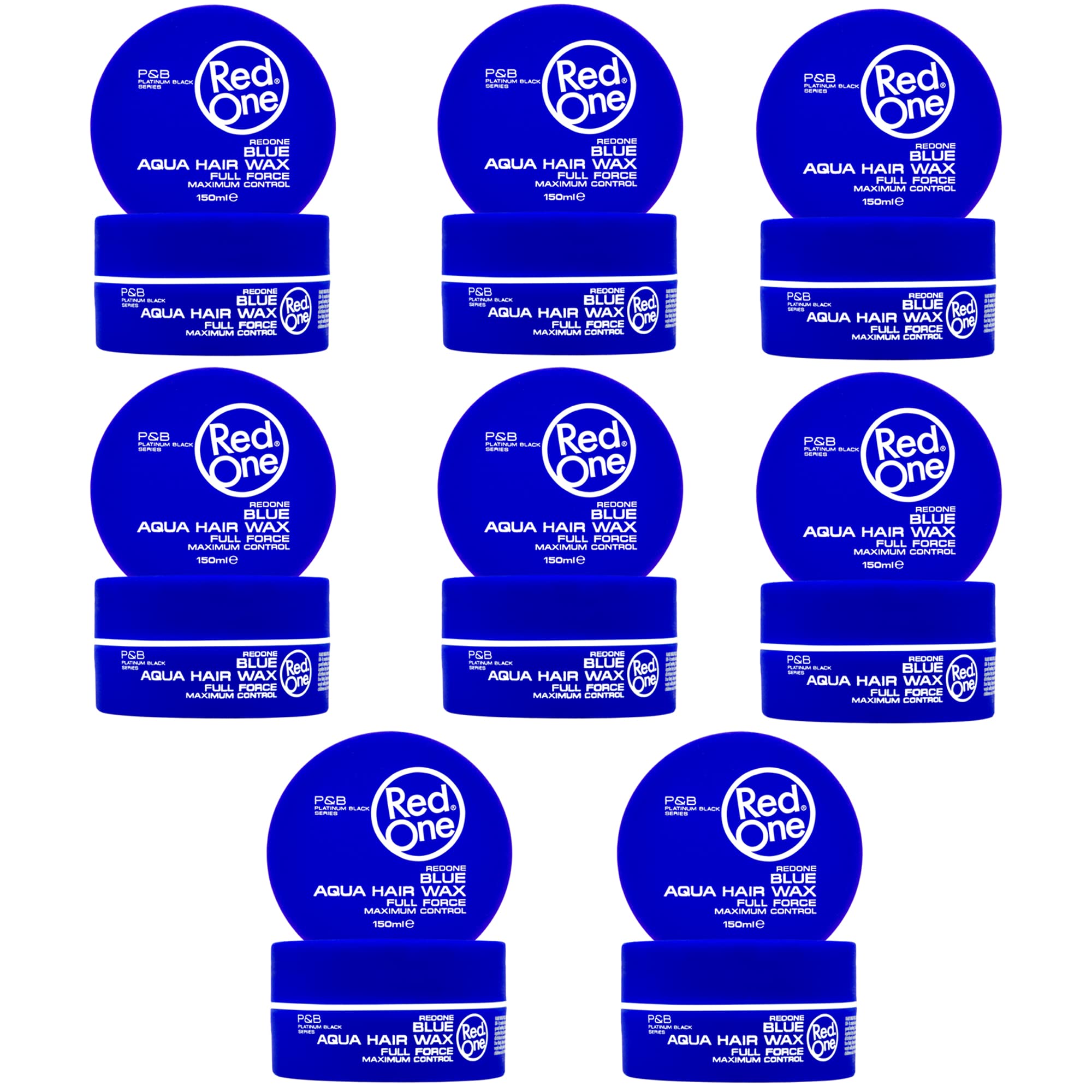Redone Cire Aquatique Coiffante Bleu 150 ml | Forte Tenue | Gel Capillaire pour Hommes et Femmes | Parfum Bubblegum | Contrôle Maximum | Lot de 8