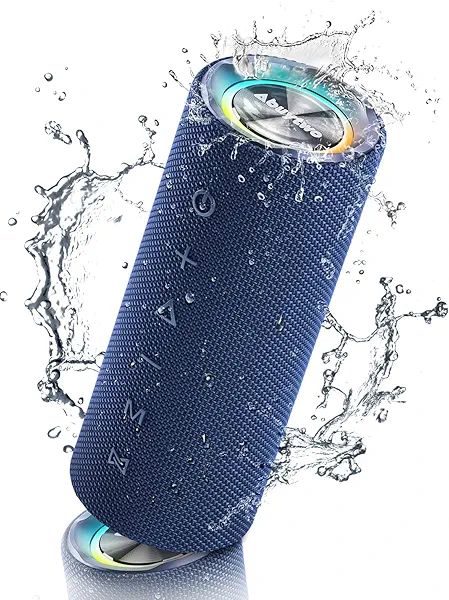 Abuytwo Bluetooth Speaker IPX7 Waterproof, Loud 30W HD Sound Wireless Speakers RGB LED Shower Speaker, Dual Pairing 24H Playtime Wireless Stereo Travel Speakers for Home Outdoor Kayak Beach (Darkblue)