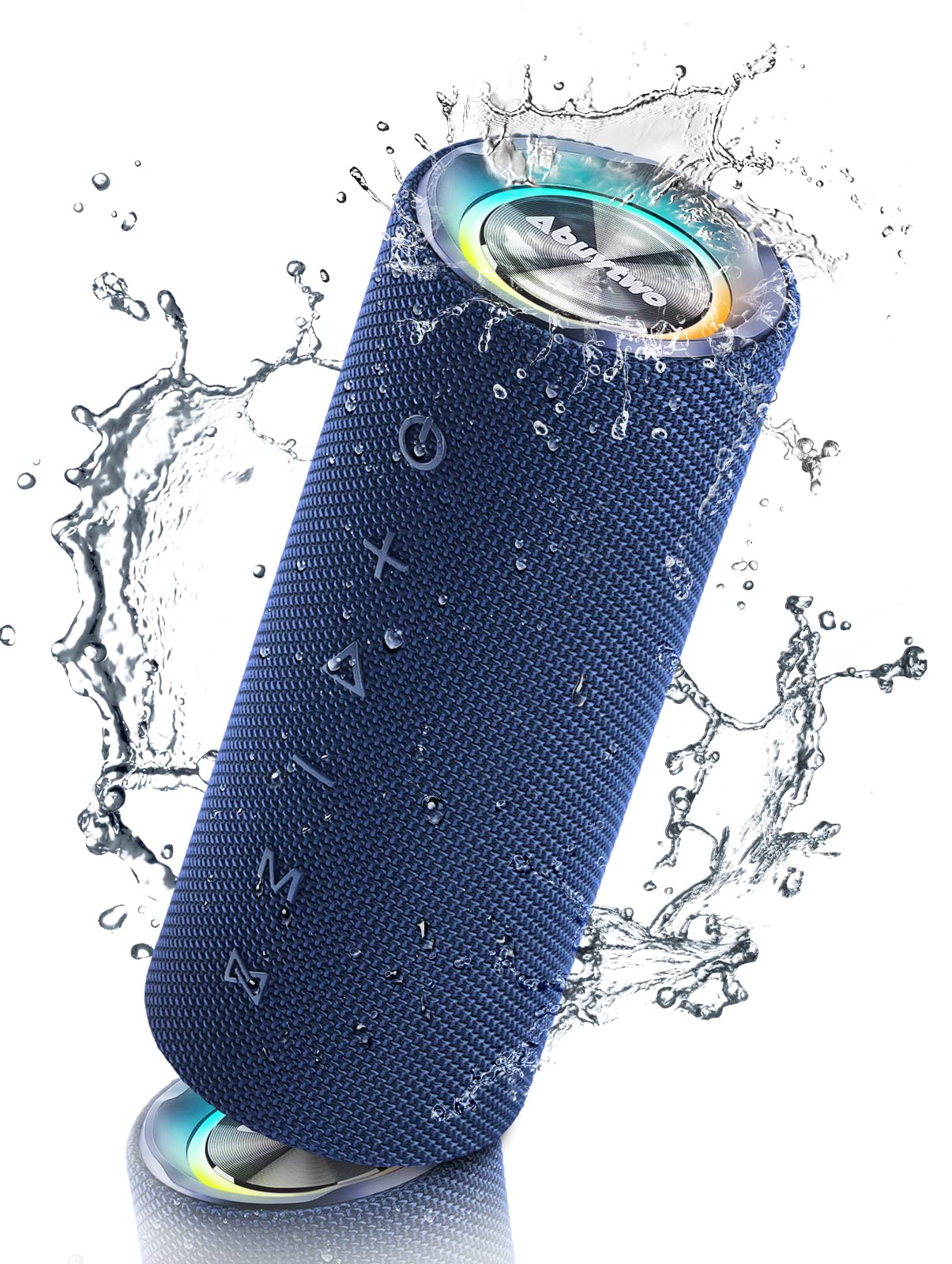 Abuytwo Bluetooth Speaker IPX7 Waterproof, Loud 30W HD Sound Wireless Speakers RGB LED Shower Speaker, Dual Pairing 24H Playtime Wireless Stereo Travel Speakers for Home Outdoor Kayak Beach (Darkblue)