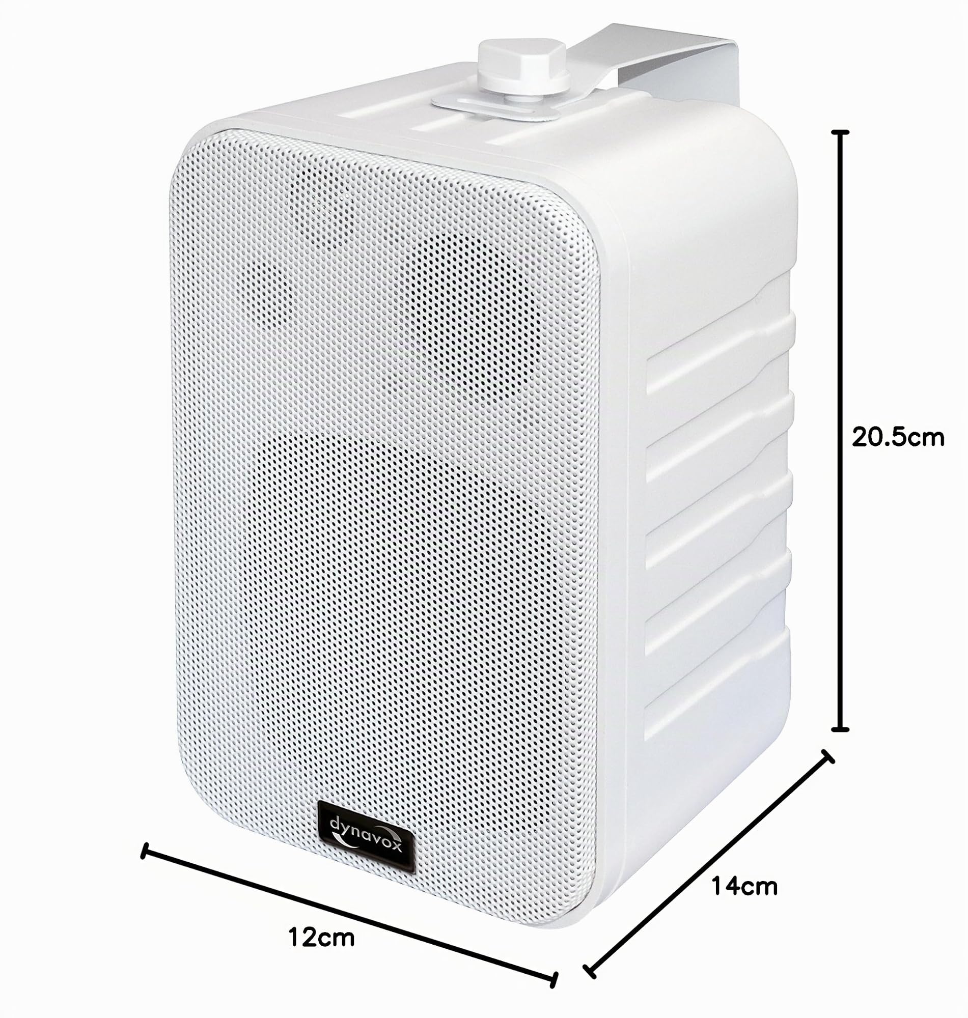 Dynavox mini cassa a 3 vie con supporto per montaggio a parete, coppia, piccolo altoparlante surround per home cinema, bianco