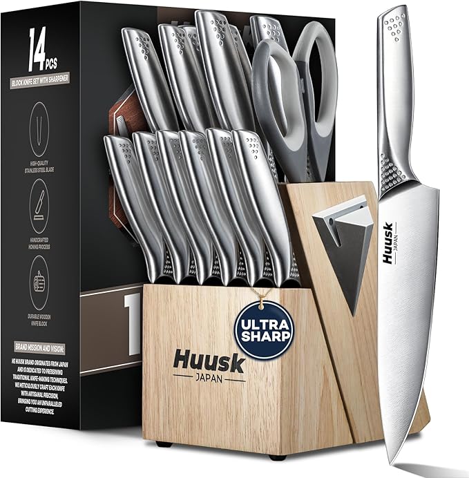 Set Cuchillos Cocina 14 Piezas Acero Inoxidable Con Base miniatura 2