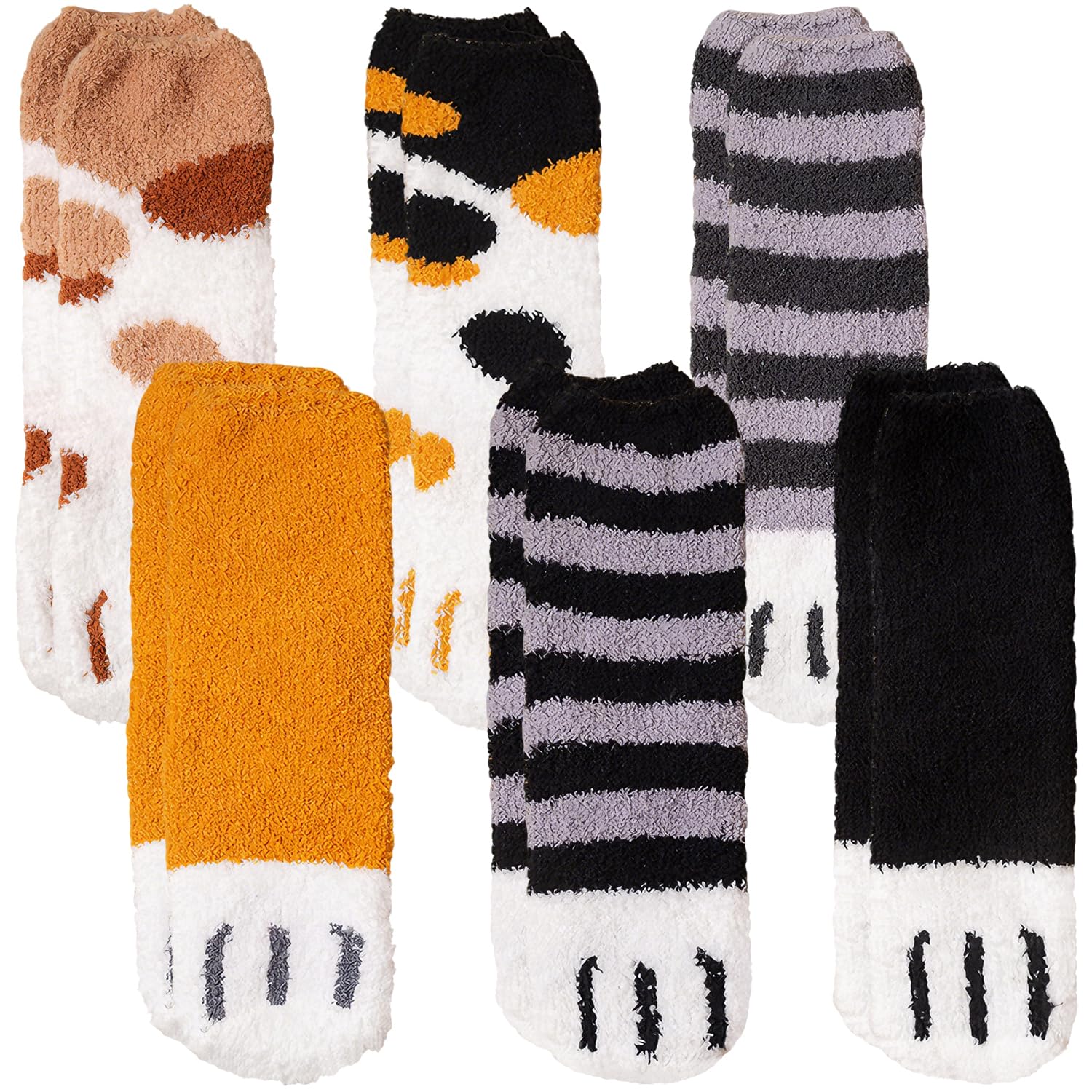 HATFRYF Fluffy Winter Socks, Winter Warm Ladies Sock, Presents for Mum Daughter Grandma Nanny Teenage Girls Sister, Gift for Her Wife Womens Stocking Fillers - 6 Paar