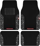Rubbermaid Bling Car Mats, Carpeted Floor Car Mat with Faux Leather & Built-in Heel Pad, Two-Tone Car Rug Floor Mats, Stylish Carpeted Floor Mats for Cars, Trucks & SUVs Glitter Black Color