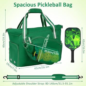 Pickleball Bag for Women Men,Pickleball Tote Bag with Shoe Compartment