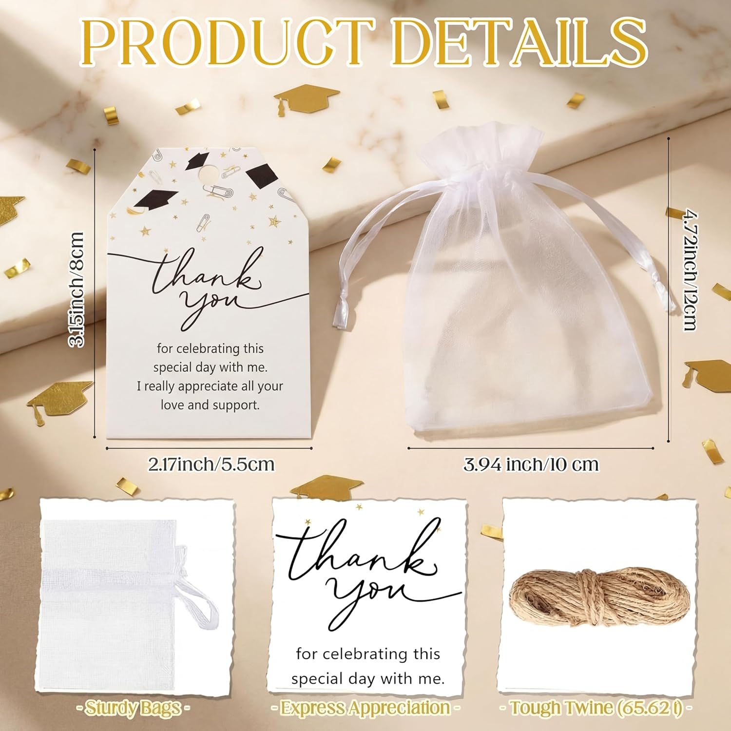 Maxcheck 50 Sets Class of 2026 Graduation Party Favors Stainless Steel Shot Glasses Bulk with Thank You Cards and Gift Bags Grad Gifts for College High School Guests Classmates Teachers Family(Black)