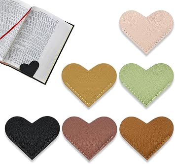 Heart Shape Bookmarks, 6Pcs Corner Page Bookmarks for Women, Kids and Men, Cute Bookmark for Book Lovers PTK-6PCS