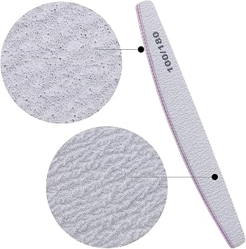 25 Pack Emery Board Manicure Tools Double-Sided Coarse Washable Nail Files(100/180)