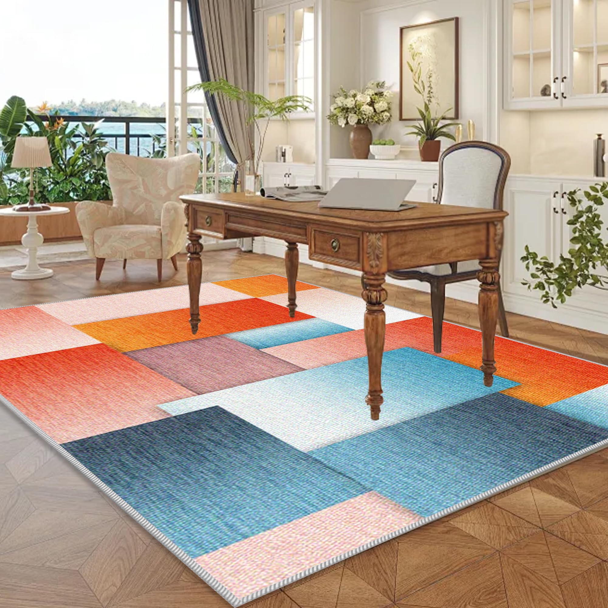 Dywan do salonu można prać w pralce 160 x 200 cm nowoczesny dywan do sypialni duży dywan do jadalni dywanik do sypialni dywan z krótkim włosiem do kuchni, sypialni, domowego biura