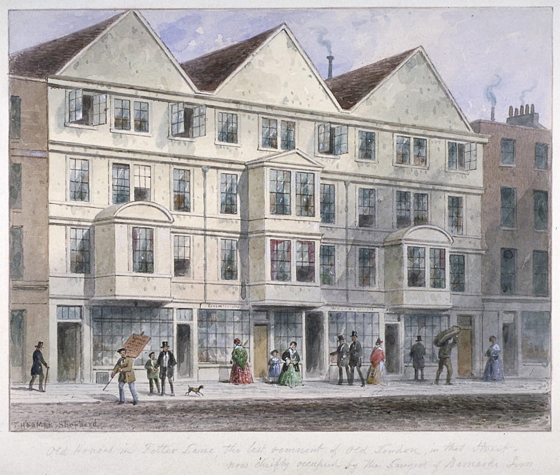 ARTXLXXBN Famous Prints Artwork Pictures Poster Painting Art Fetter Lane City of London by Hosmer Shepherd Artwork Landscape Pictures for Home Decor 60x90cm