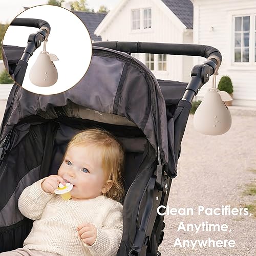 Miniatura 7 de Andy Bear Funda de silicona para chupete, funda de almacenamiento de silicona para bebé, portátil, a prueba de fugas, sin BPA, juego de 3 unidades,