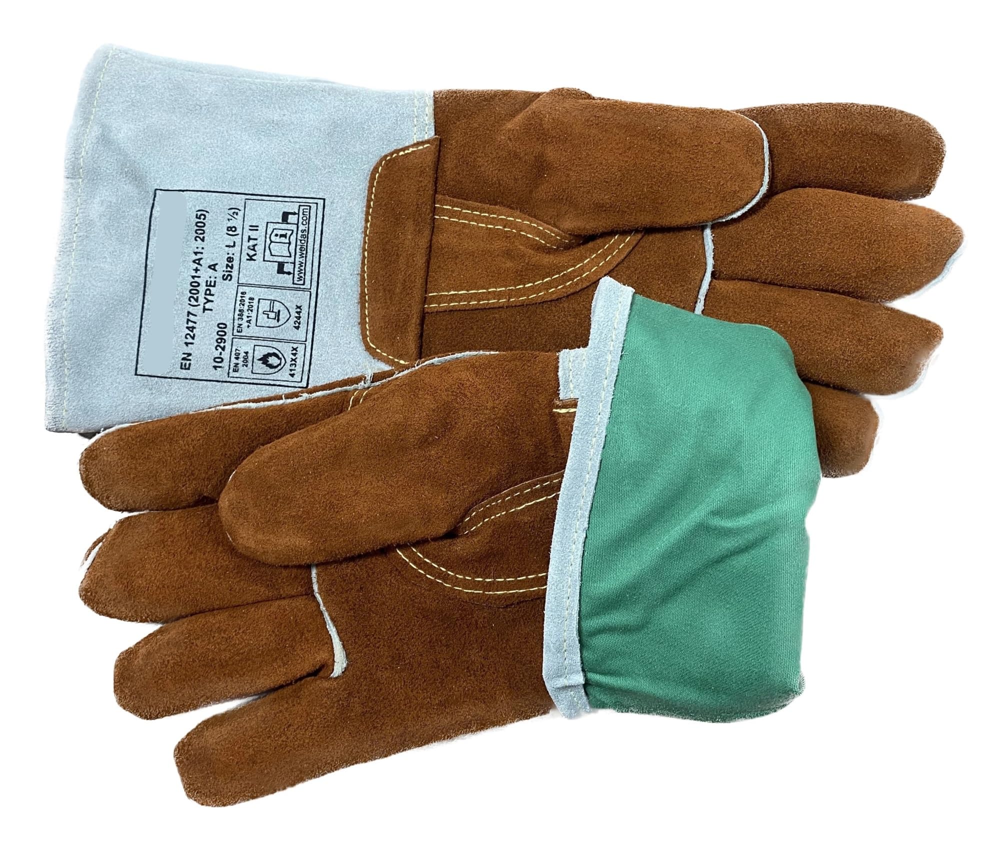 Fire Proof BBQ Work Glove 250 Degree Heat Resistant Safety Welding Gloves Split Cow Leather 482F Fahrenheit Welder(L)