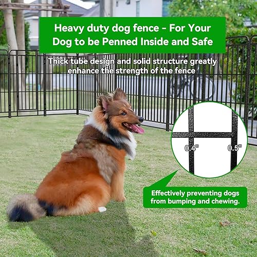 Miniatura 4 de Valla cuadrada de tubo de acero para perros, 12 paneles de 47 pulgadas de altura, antioxidante, resistente, con puertas, portátil, para patio,