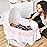 Dream On Me Lacy Portable 2-in-1 Bassinet & Cradle with Full Canopy, Storage Basket, Locking Wheels, Lightweight Frame, JPMA & BSA Certified, Includes 1 Mattress Pad-Pink an White
