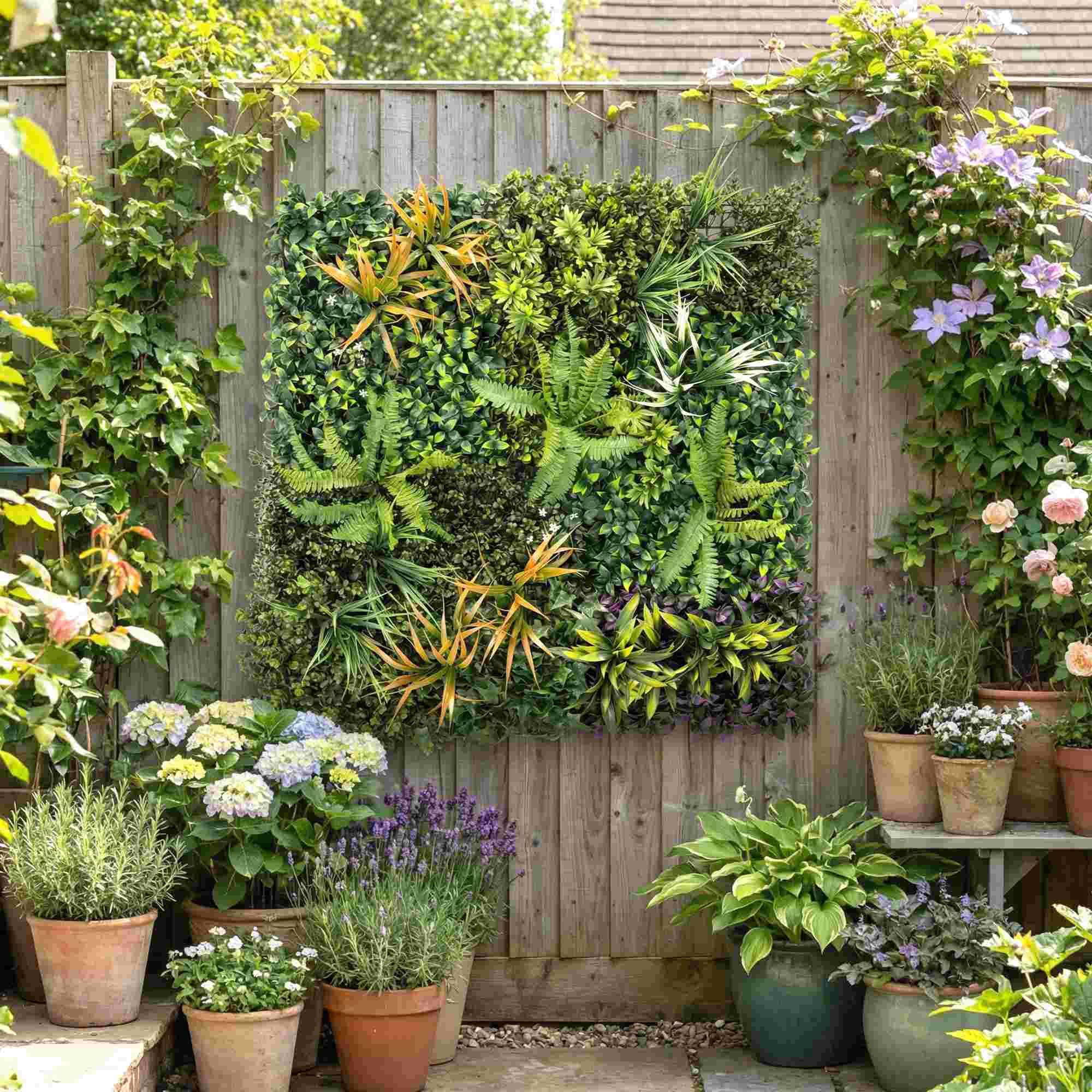 Outsunny Seto Artificial Ocultación Jardín en Rollo 1x1 m Pantalla de Valla de Privacidad de Hiedra Artificial Fácil Montaje para Terraza Balcón Exterior Decoración de Hojas Verde