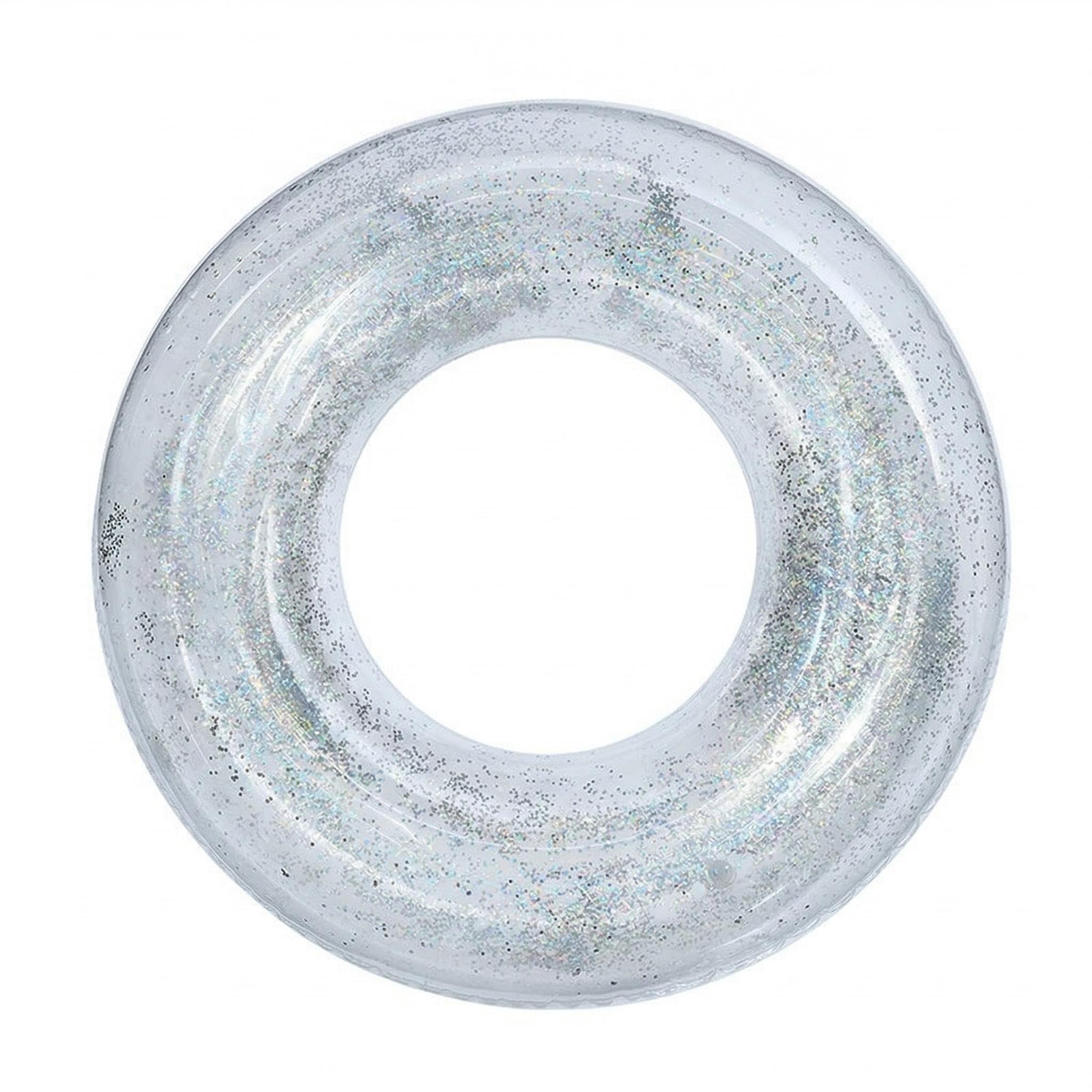 SDXCJY Swimming Ring Kids,Durable Inflatable Pool Floats, Sequins Swimming Ring,Swimming Rings Summer Pool for 4-9 Kids and Water Sports. (silver)