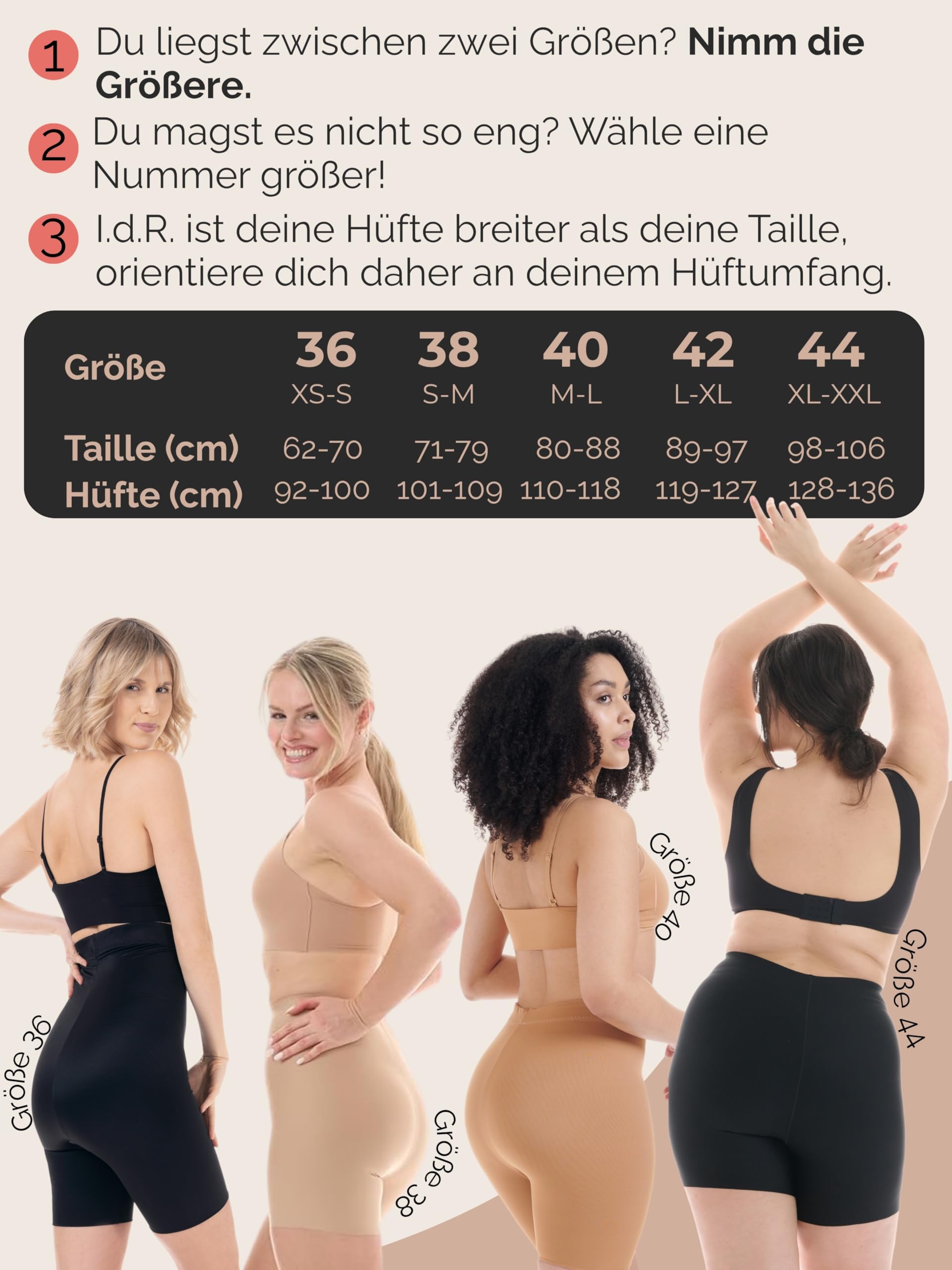 TONEST Shapewear Damen - Bauchweg Shaping-Miederhose - Mid Waist - Figurformender Slip mit Bein - Shape- Radlerhose - 1300-MS-FC