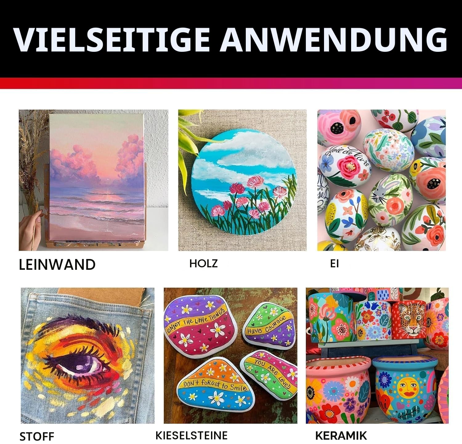ABEIER Acrylfarben Set je 473 ml x15, Matte Finish, ungiftig, Malerei auf Leinwand, Kunsthandwerk, Holz, Keramik, ideal für Anfänger und Studenten, schnell trocknend, wasserfest und lichtecht