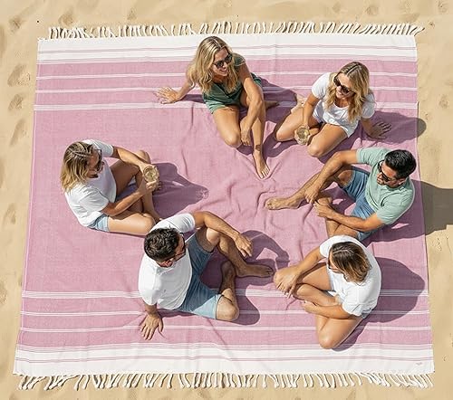 Miniatura 32 de LANE LINEN Paquete de 6 toallas de playa prelavadas de gran tamaño, elegantes toallas de secado rápido para piscina y viaje para adultos, 39 x 71