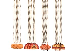 12-Pack Thanksgiving Necklace Decorations for Kids
