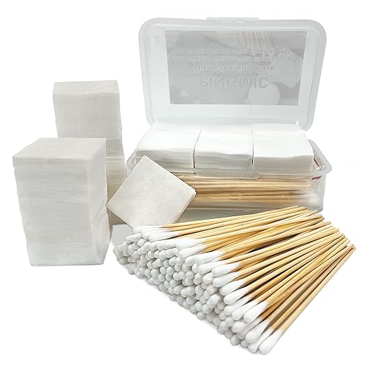 Gun Cleaning Supplies - Gun Cleaning Patches and Gun Cleaning Swabs, 6" Long Cotton Swabs, Lint Free Gun Cleaning Cloth Fit Most Caliber Firearms