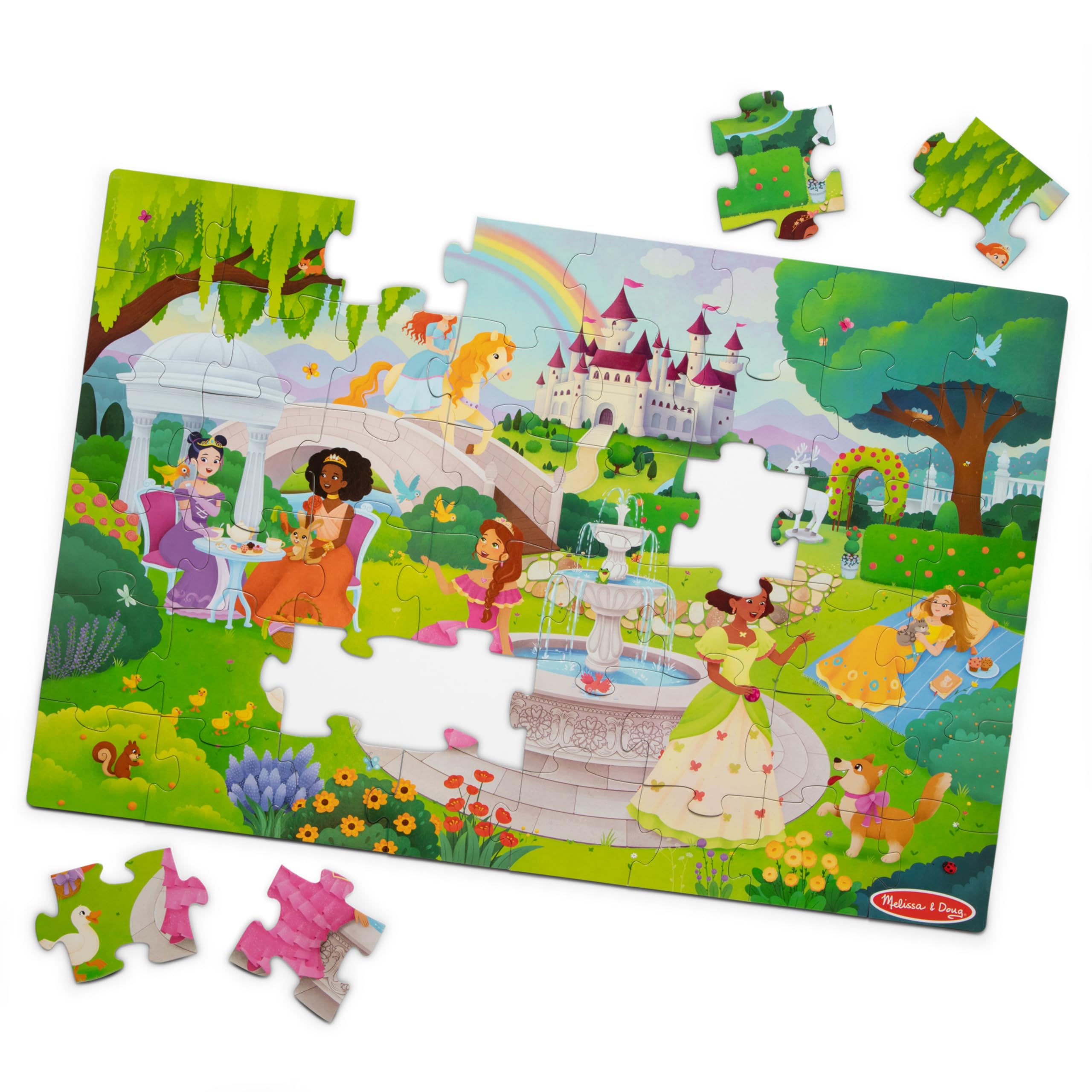 ジグソーパズル　バーバラ・モック　Posies for the Princess Amazon.com: Melissa & Doug Fairy Tale Castle, Storybook Princess