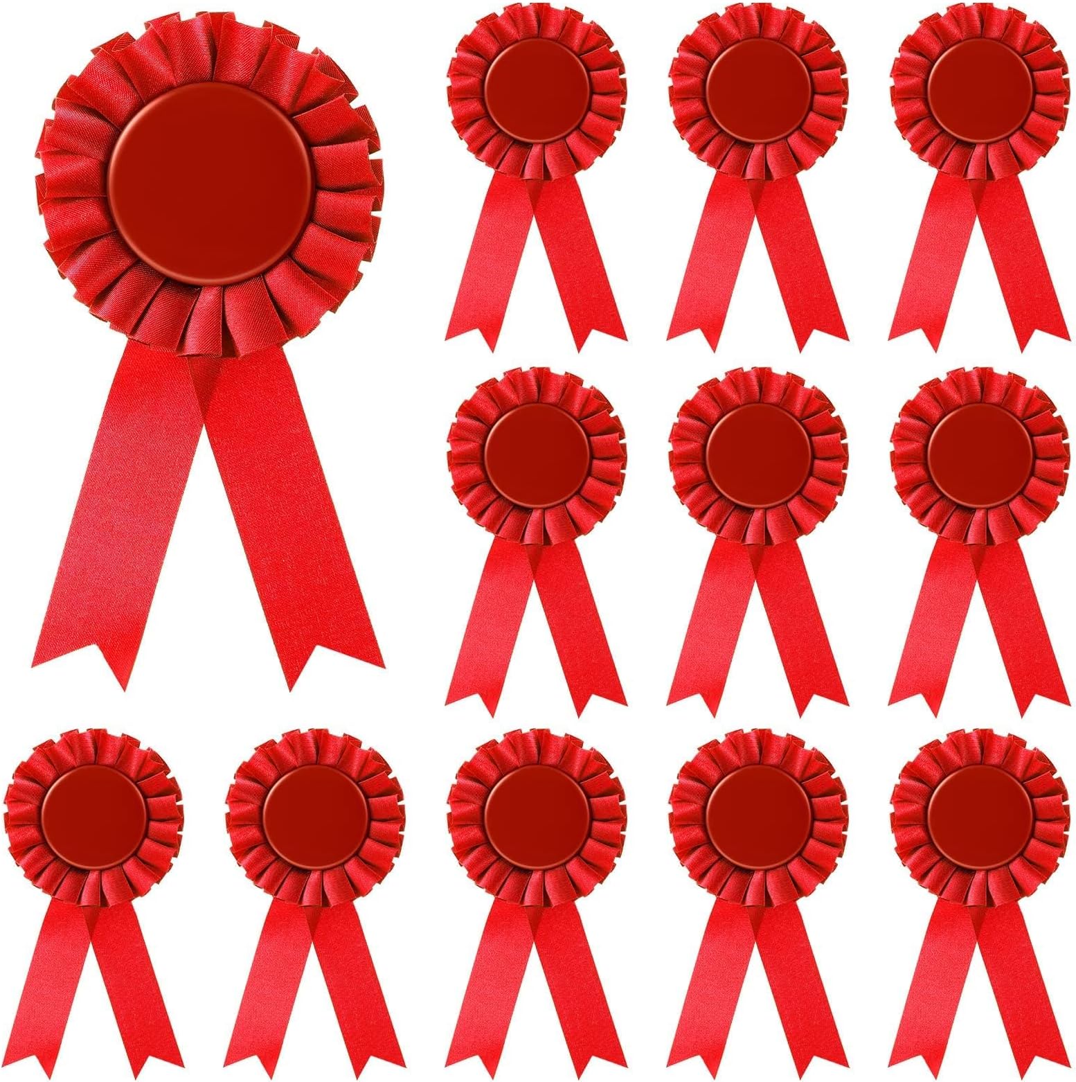 – X spring Blank Award Ribbons, 12 PCS 1st 2nd 3rd Place Rosette Prize Ribbons, Premium Customizable Recognition Ribbons for Sports Events, School Competitions, Award Ceremonies