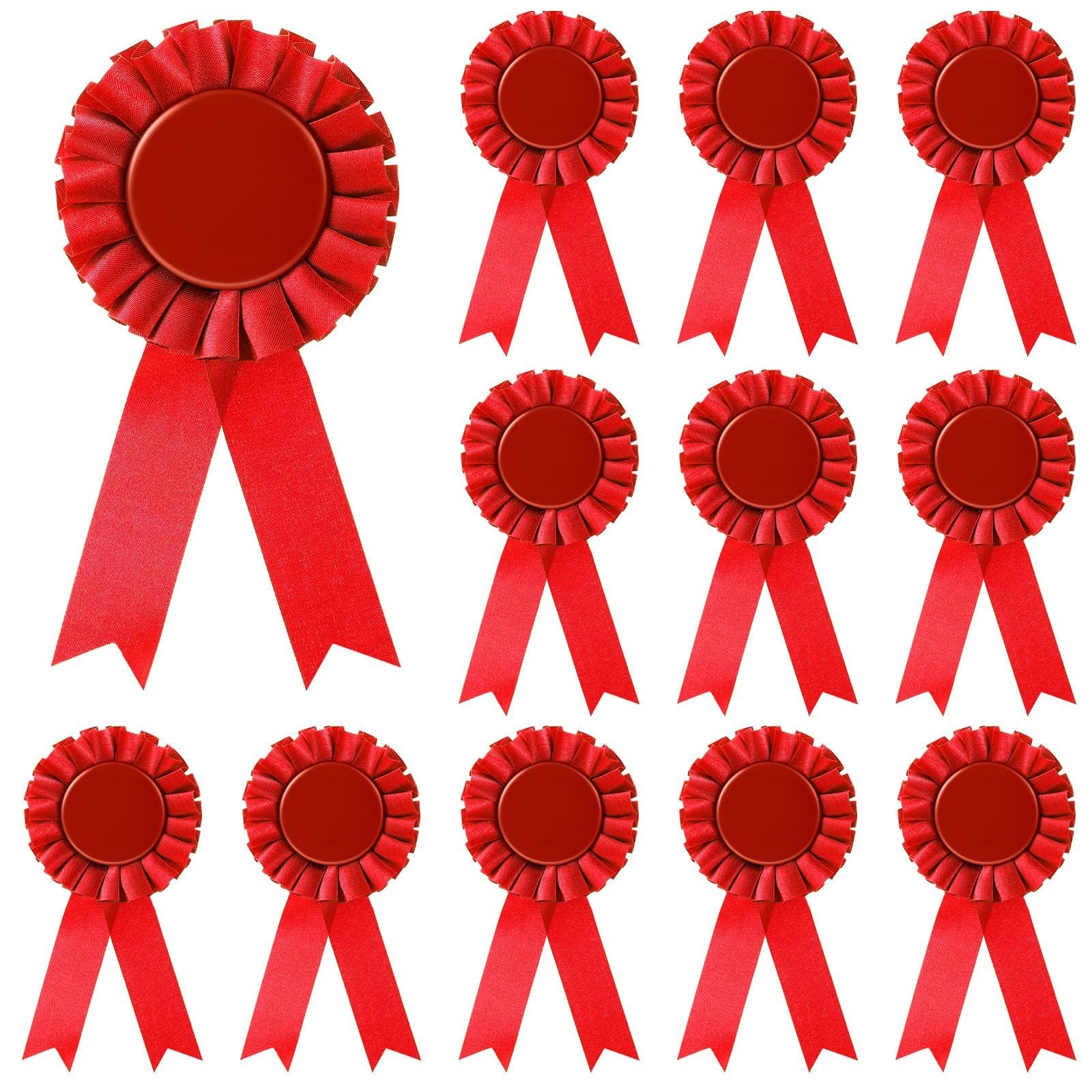X spring Blank Award Ribbons, 12 PCS 1st 2nd 3rd Place Rosette Prize Ribbons, Premium Customizable Recognition Ribbons for Sports Events, School Competitions, Award Ceremonies