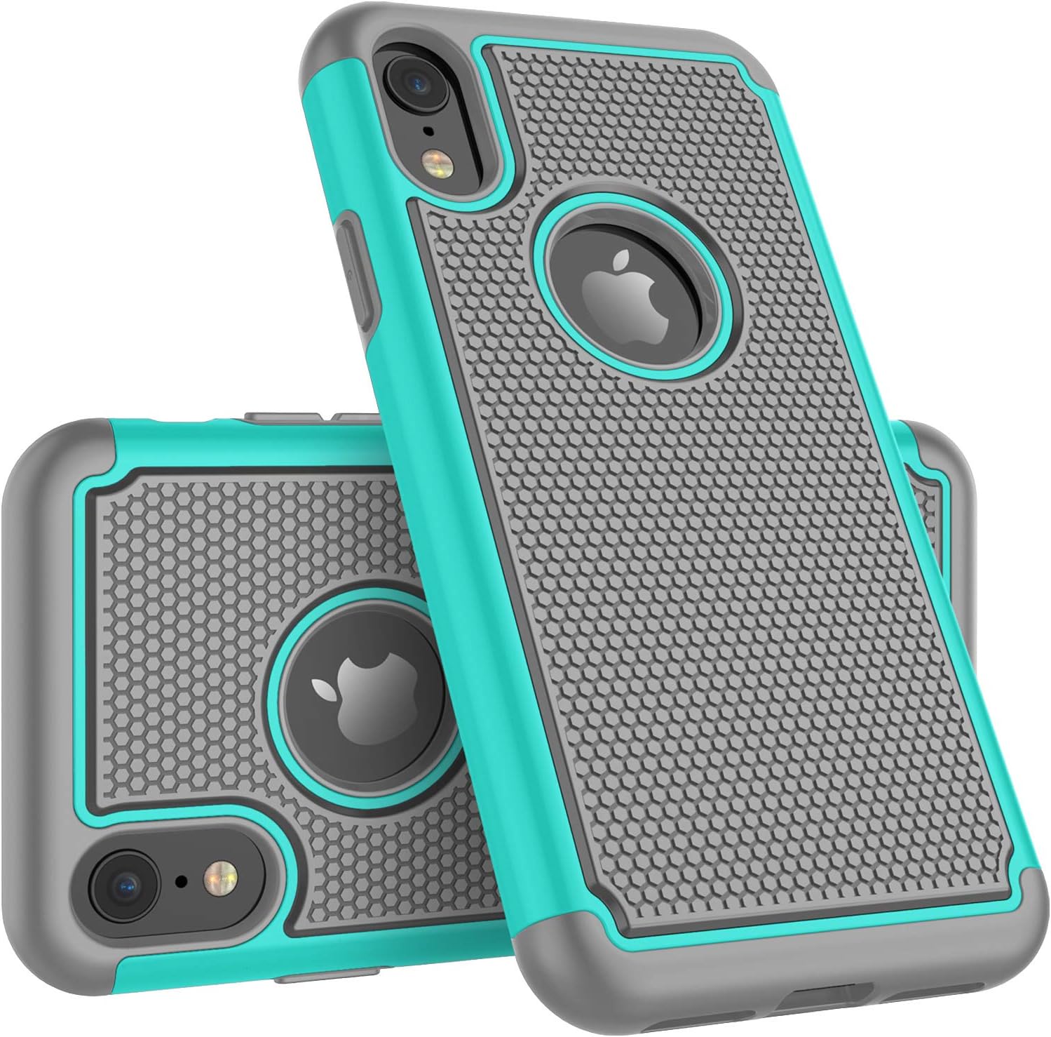 Tekcoo for iPhone XR Case / (6.1") iPhone XR Cute Case, [Tmajor] Shock Absorbing [Turquoise] Rubber Silicone & Plastic Scratch Resistant Bumper Grip Rugged Sturdy Hard Cases Cover