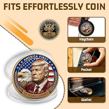 Donald Trump 80th Birthday Coin, 45th & 47th President Challenge Coin