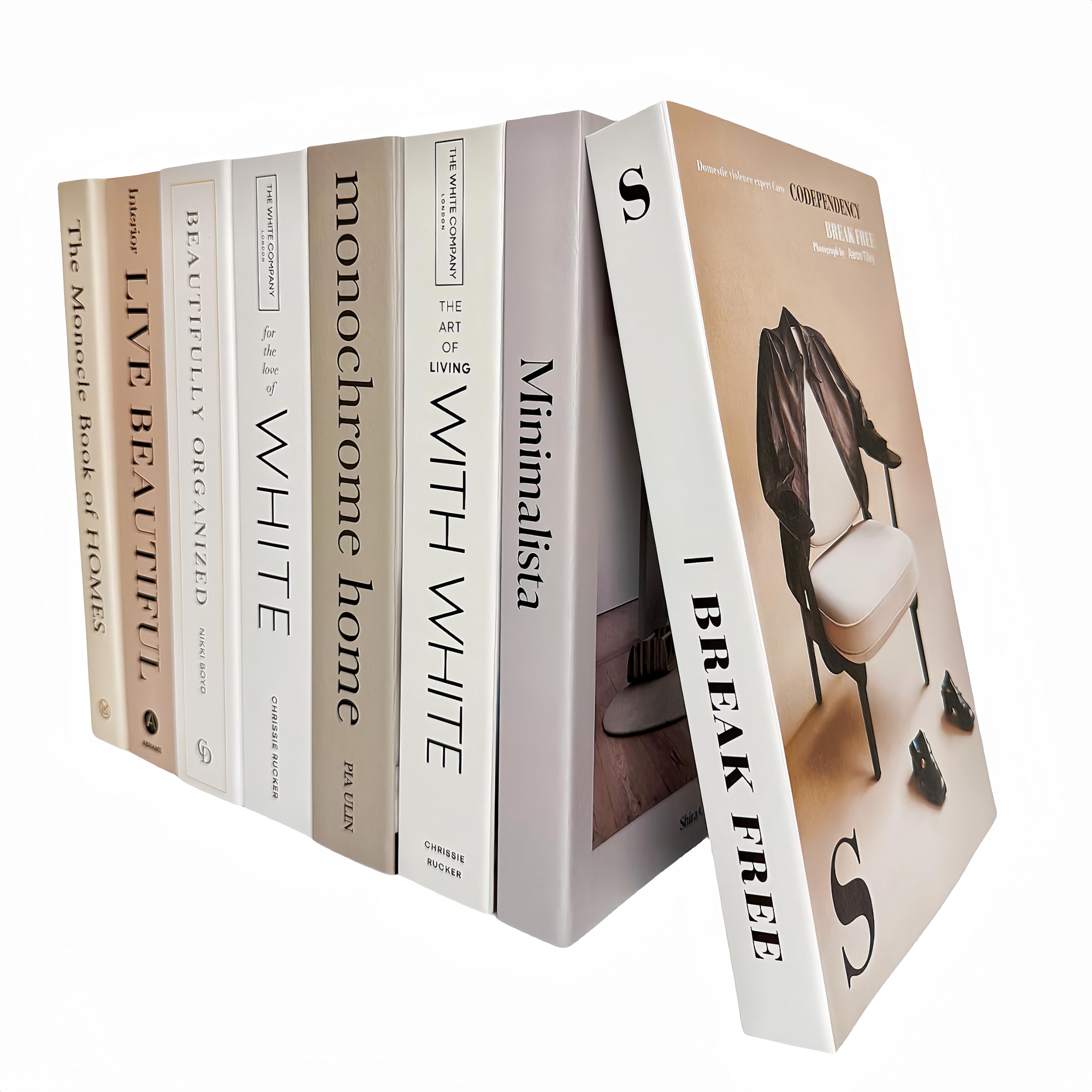 Ediactcyl - Confezione da 8 libri finti per decorazione, set di libri decorativi moderni e alla moda per la decorazione della casa con copertina rigida, impilabili di libri finti per libreria,