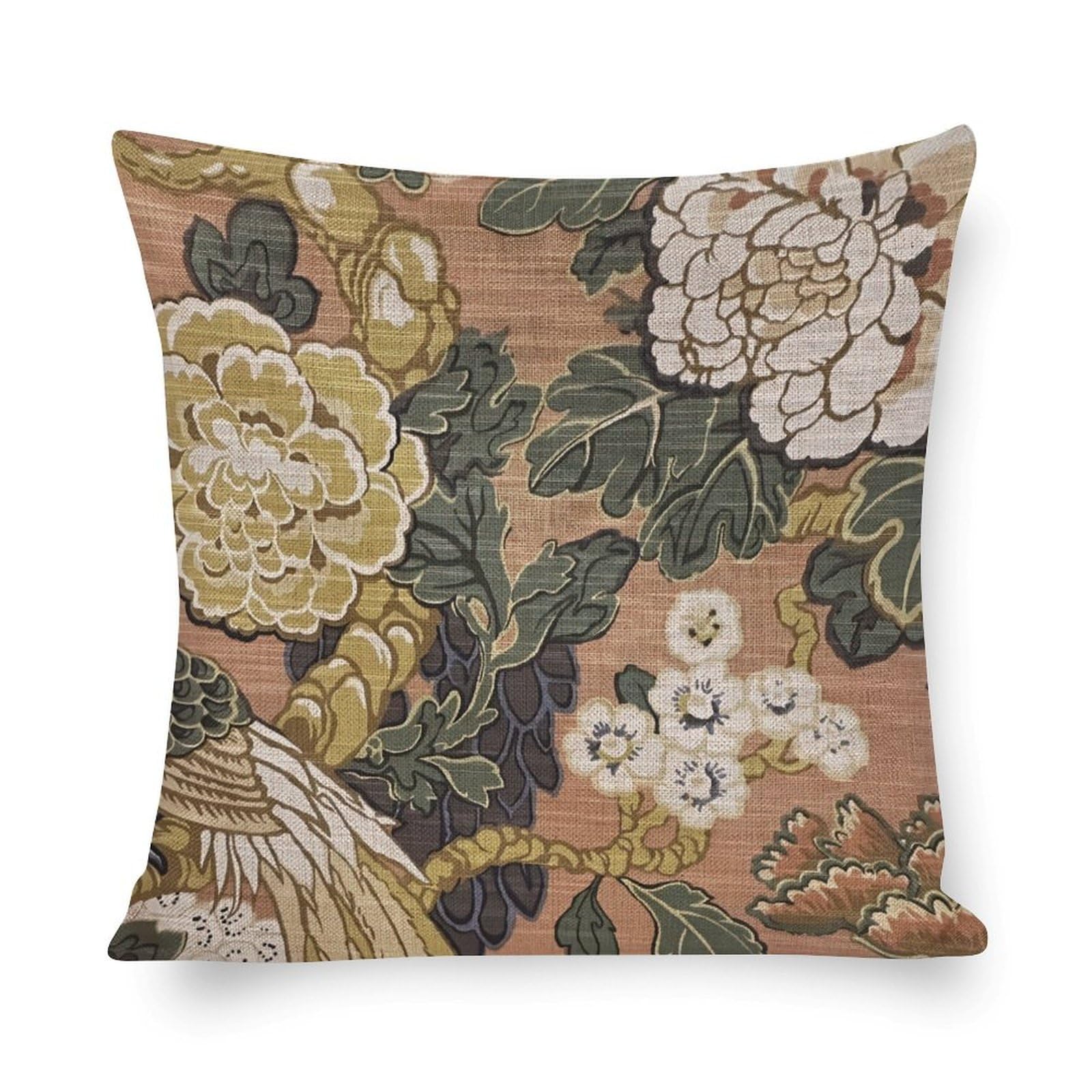 Carpet Pattern Boho Style Ethnic Design Decorative Cotton Linen Throw Waist Pillow Case Cushion Cover Byron Paradise Richloom Fabric Pillowcase 18""x18"", Asas1