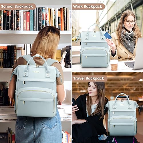 Miniatura 159 de LOVEVOOK Mochila para laptop para mujer, mochila para mujer a la moda, Negro, 15.6 pulgadas