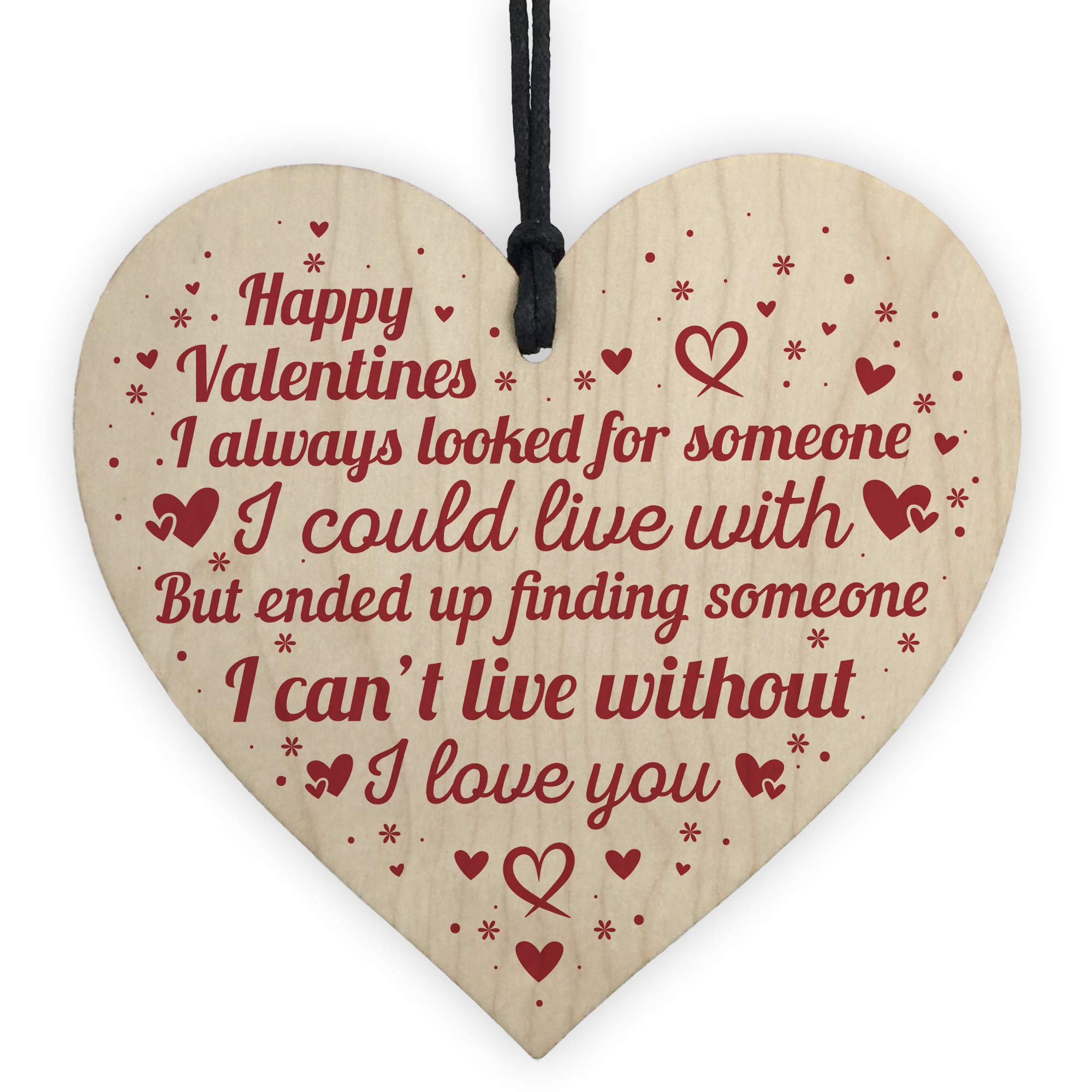 Red Ocean Boyfriend And Girlfriend Gifts Wooden Heart Valentines Gift For Her For Him Keepsake Plaque