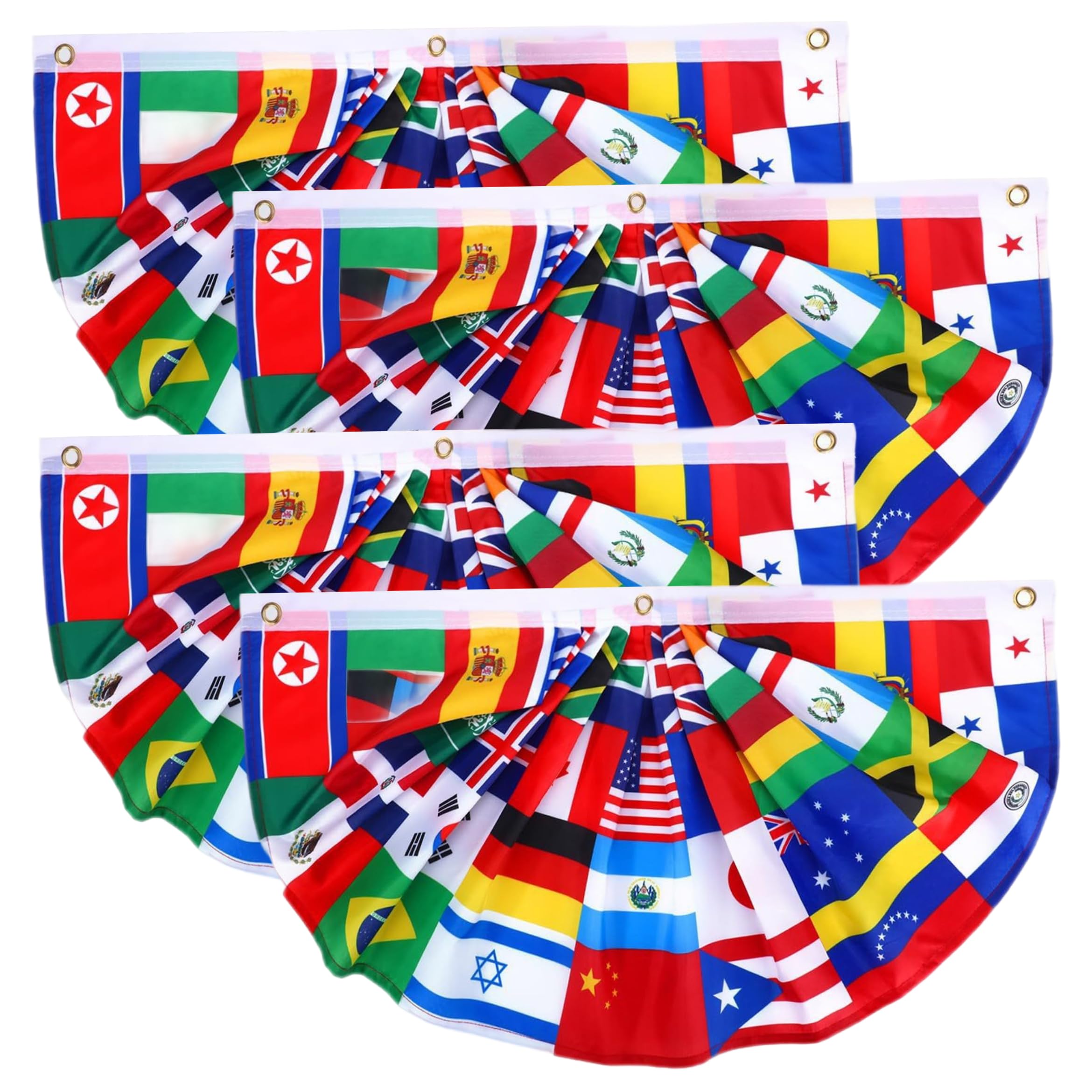 Décoration de football 2026 : lot de 4 bannières drapeaux du monde 2x4 pieds pour match