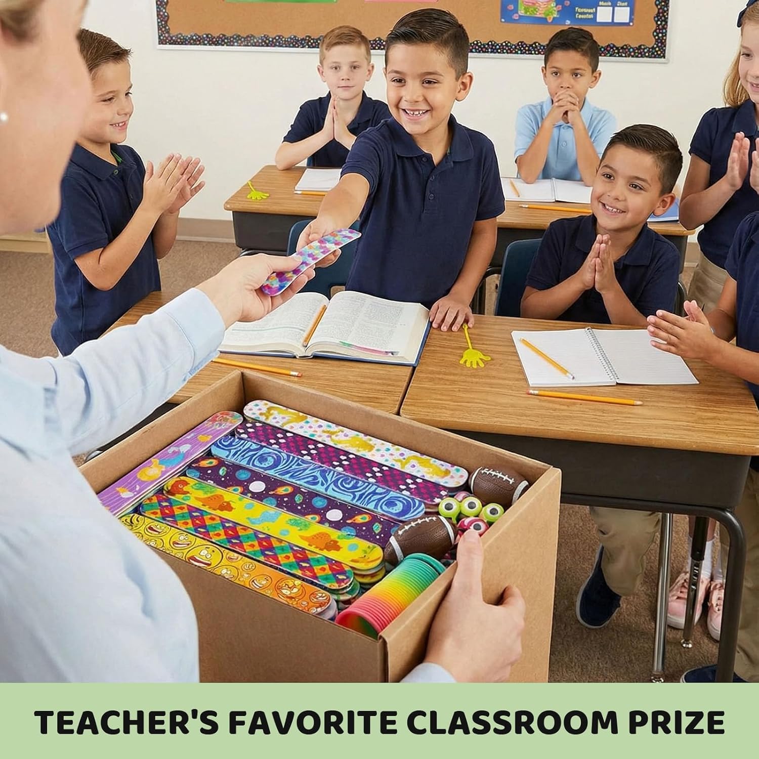 Shindel 96PCS Slap Bracelets Bulk, Kids Slap Wristbands Snap Bracelets Tie Dye Dinosaurs Mermaid Emotions for Party Favors Classroom Prizes Kids Birthday - Image 3