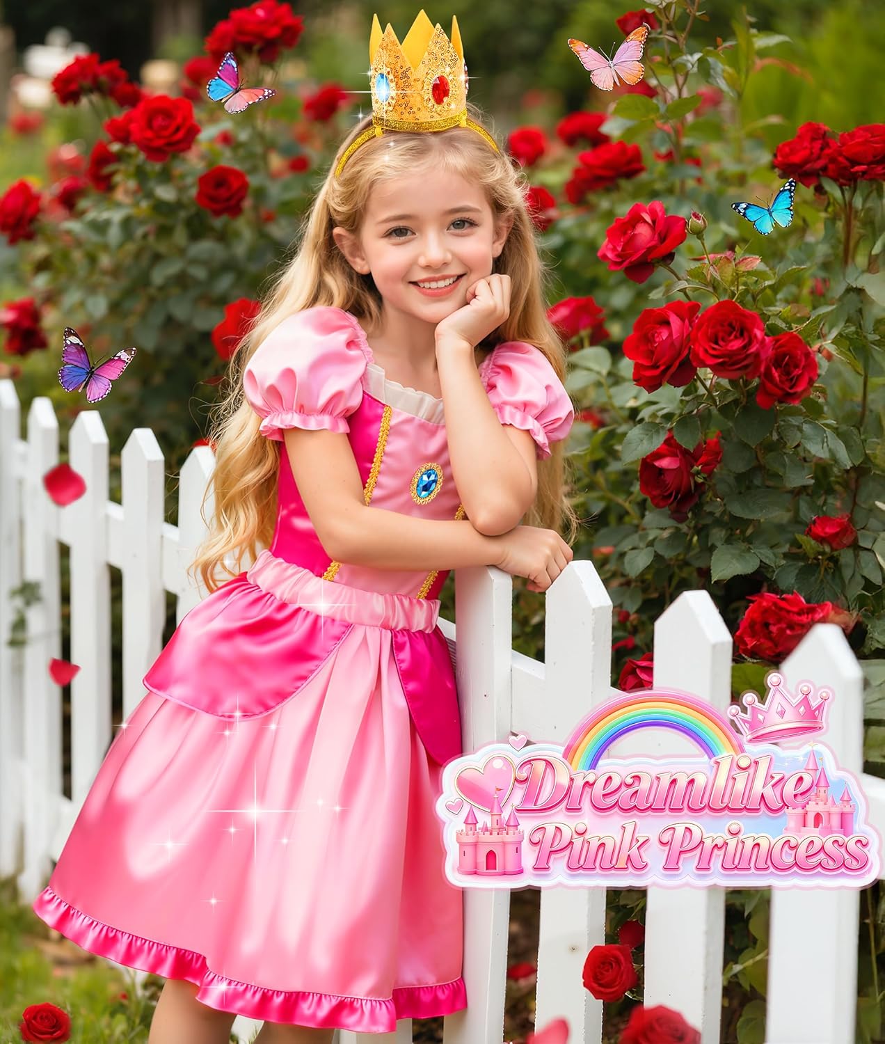 Teuevayl Princess Dress Up Clothes for Little Girl, Princess Costume for Girls Toddler Toys Role Play Princess Dress Up Christmas Birthday Gift for Toddler Girls 3 4 5 6 7 8 Years