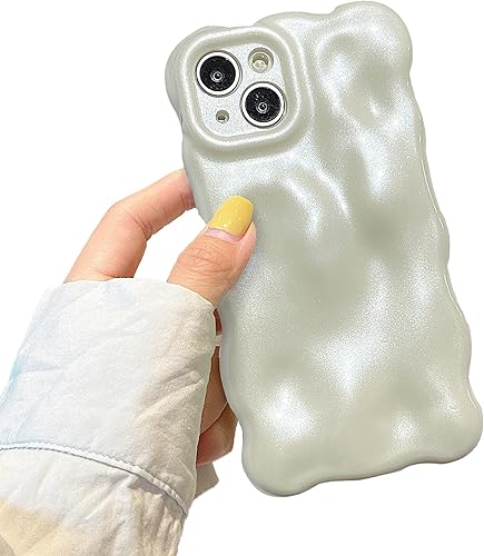 Miniatura 9 de XIZYO Funda para iPhone 13 de 6.1 pulgadas, diseño de ondas, estética, 3D, rizada, ondulada, con brillantina, para mujeres y niñas, funda de