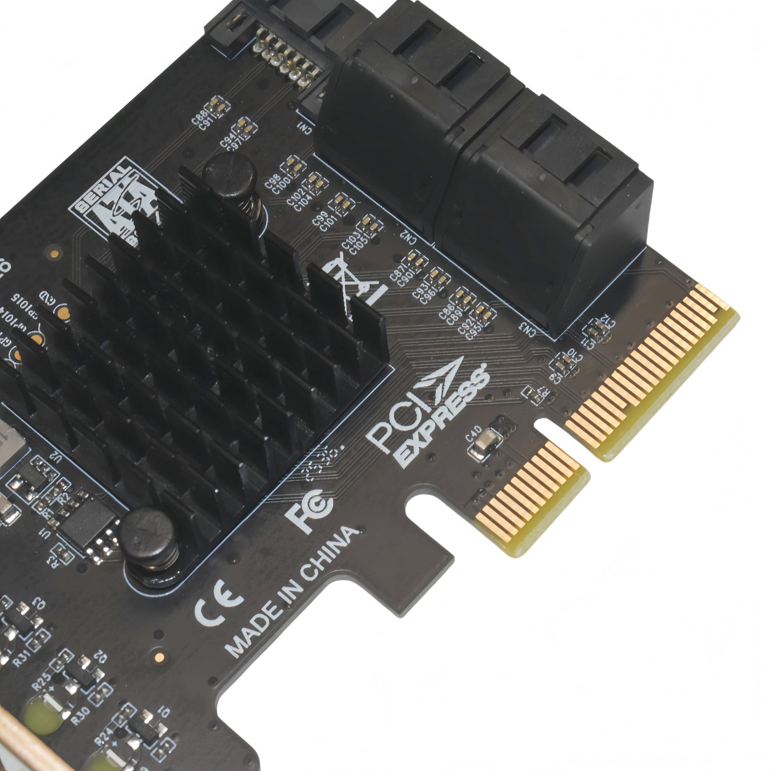 Scheda controller PCIe SATA a 5 porte, scheda di espansione PCI Express Gen3 x4 con porte 5X 6Gbps, adattatore per dischi rigidi HDD SSD, desktop PC server NAS, supporto RAID