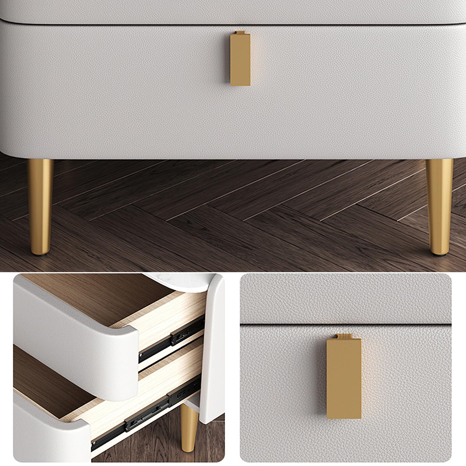 Comodino Moderno con cassetti, Robusto Comodino per Camera da Letto, Piccolo vano portaoggetti Laterale, Facile da Montare, Ideale per Camera, dormitorio o Ufficio.
