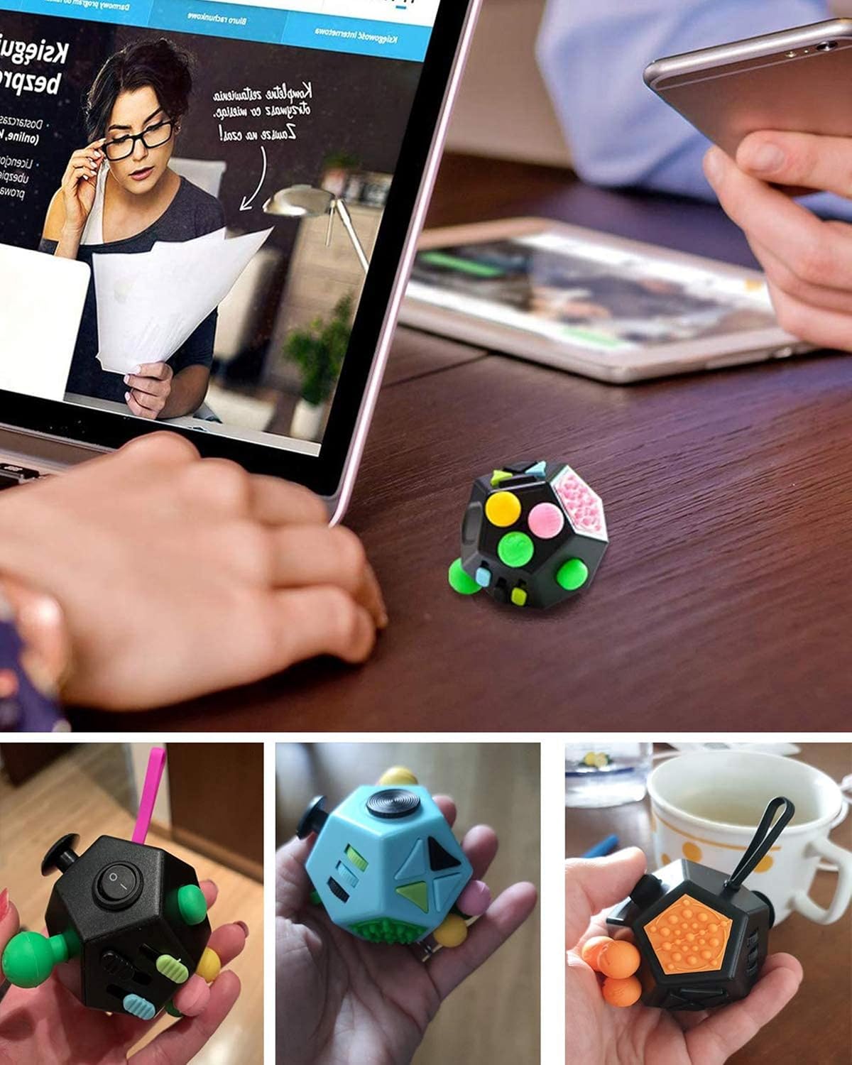 CLKJCAR Fidget Dodecagon, 12 Sides Cube Anxiety Stress Relieves Anti ...
