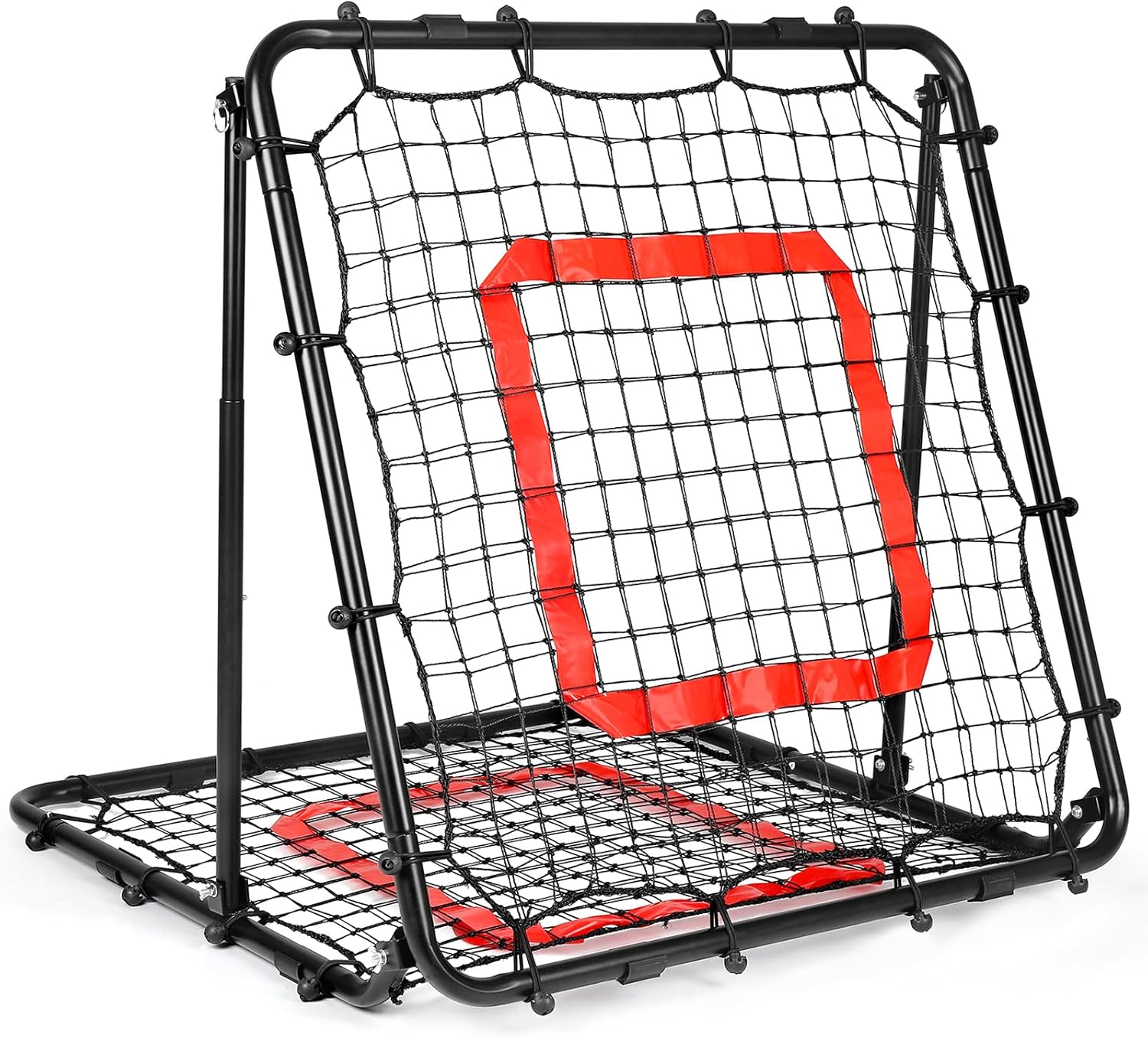 Baseball and Softball Rebounder Net,Baseball Rebounder,Volleyball Rebounder,Pitch Back Net,Multi-Sport Training Rebound Screen,with Pitching Target,Easy Adjustable Angles Black