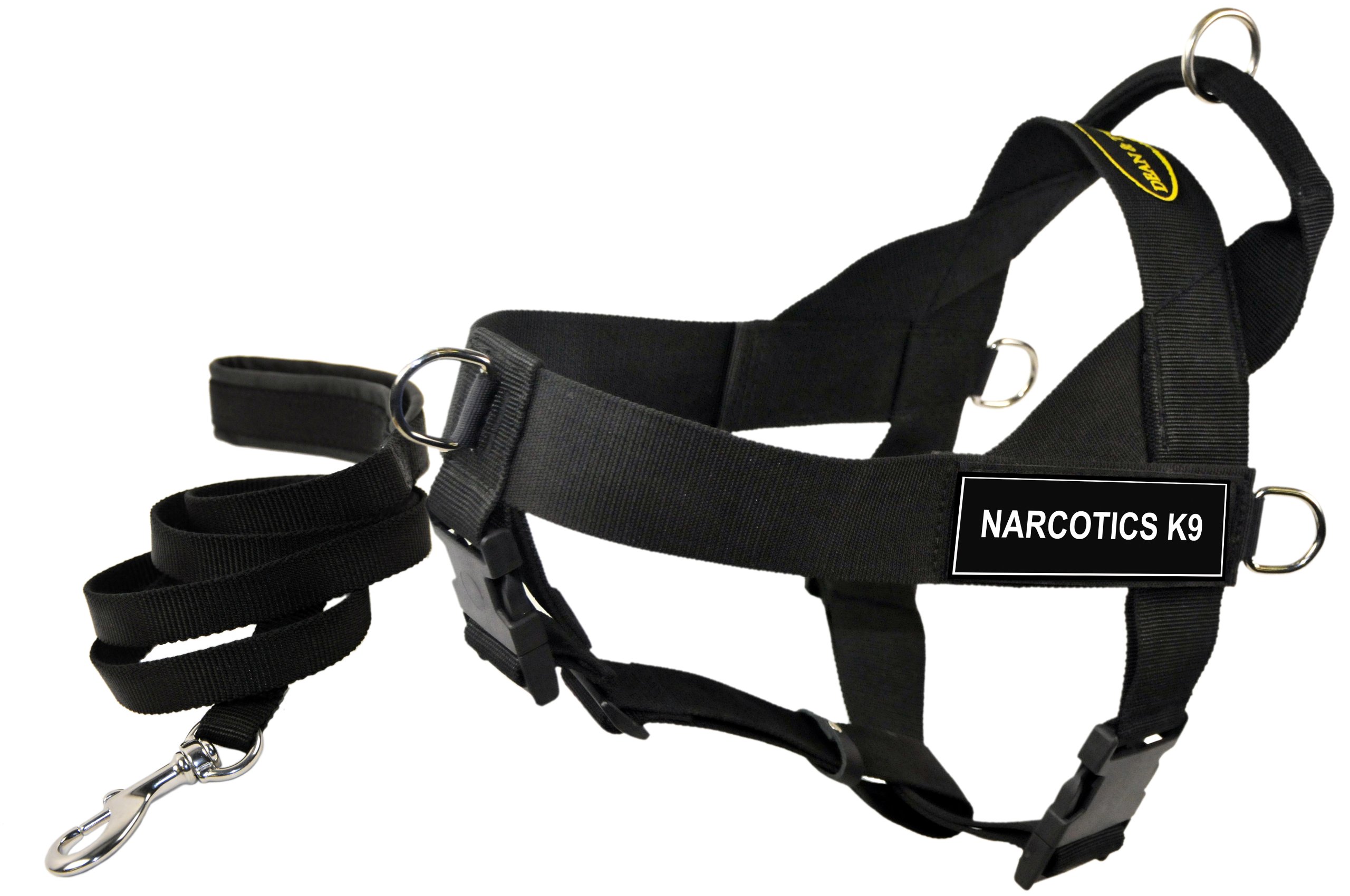 Harnais Universel DT K9 noir XS avec laisse assortie rembourrée Dean et Tyler