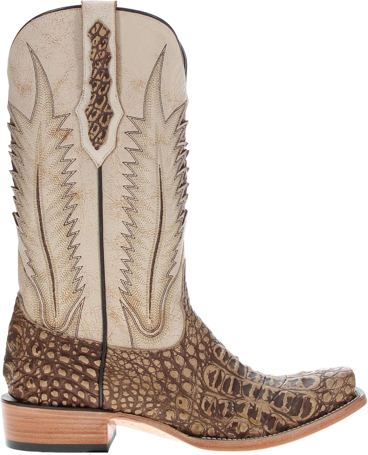 Vaccari Men's Zion Genuine Alligator Reverse Cut Western Cowboy Boots