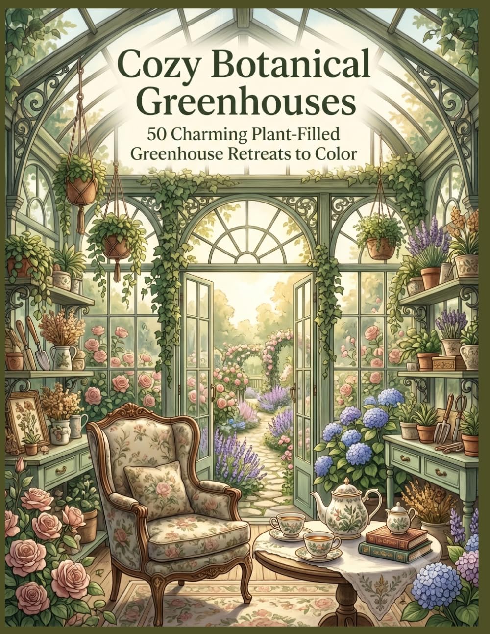 Cozy Botanical Greenhouses: 50 Charming Plant-Filled Greenhouse Retreats to Color (Botanical Haven)
