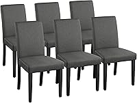 Vista 13 de Yaheetech Juego de 2 Sillas de Comedor de Tela Tapizada Parson Sillas de Cocina con Asiento Acolchado y Patas de Madera Maciza para Caqui