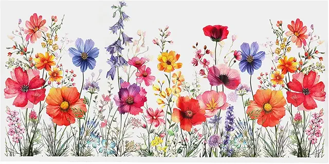 Floral Window Stickers - Pastoral Bluebell Design - Static Cling Decals