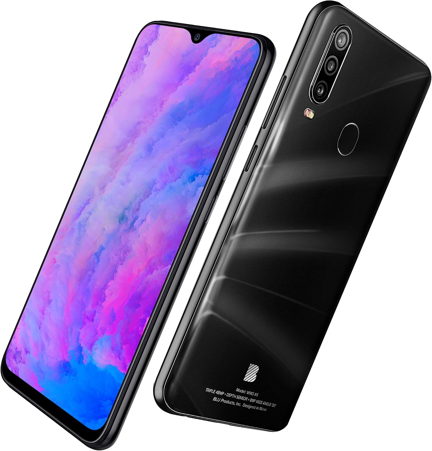 BLU VIVO XII | 2020 | All Day Battery | Unlocked | 6.3” HD+ Infinity Display | 128 GB | Triple 48MP Camera | US Version | US Warranty | Black image 3