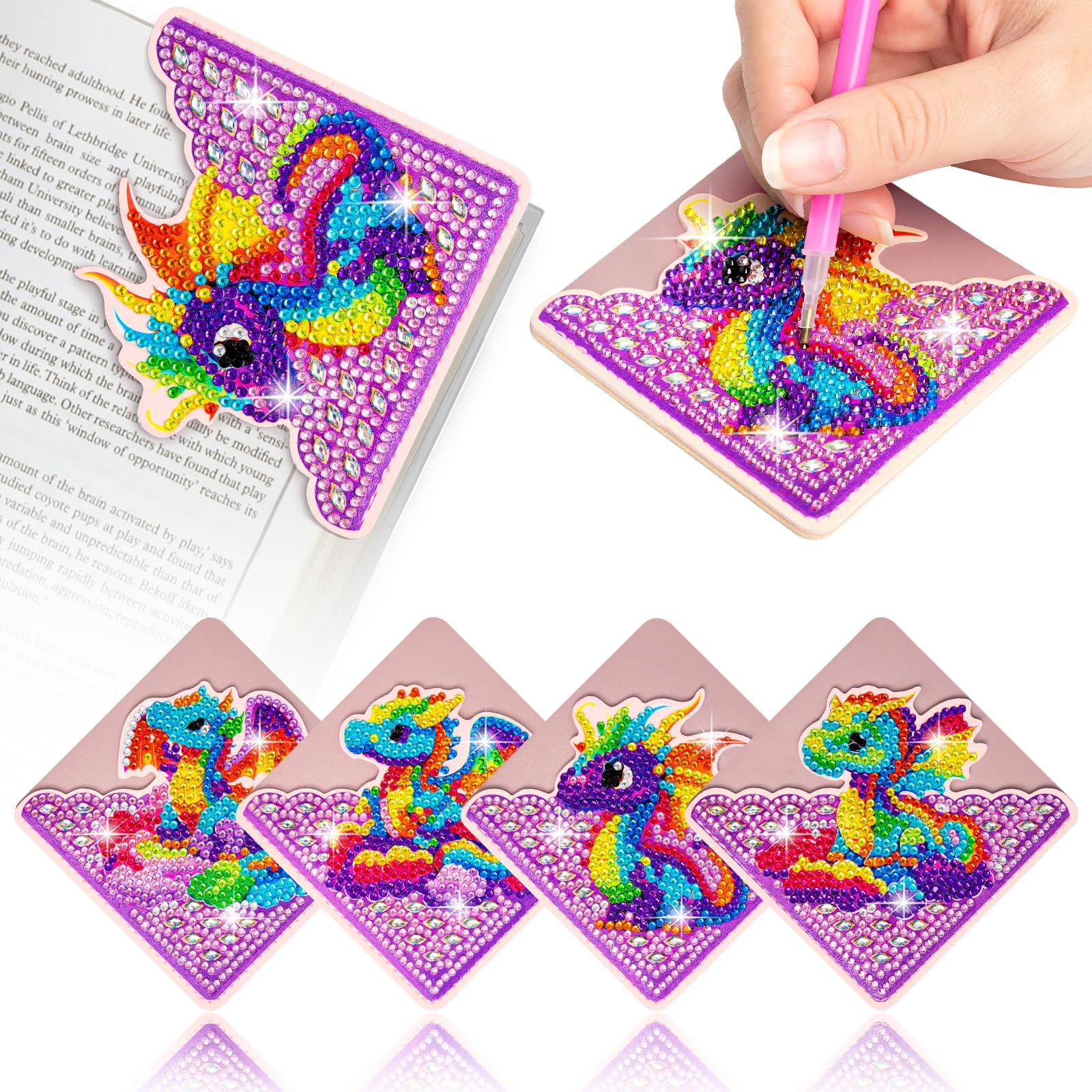 Aazon.co: 4Pcs Diaond Bookarks,DIY Corner Bookark Diaond Kits For - View #8