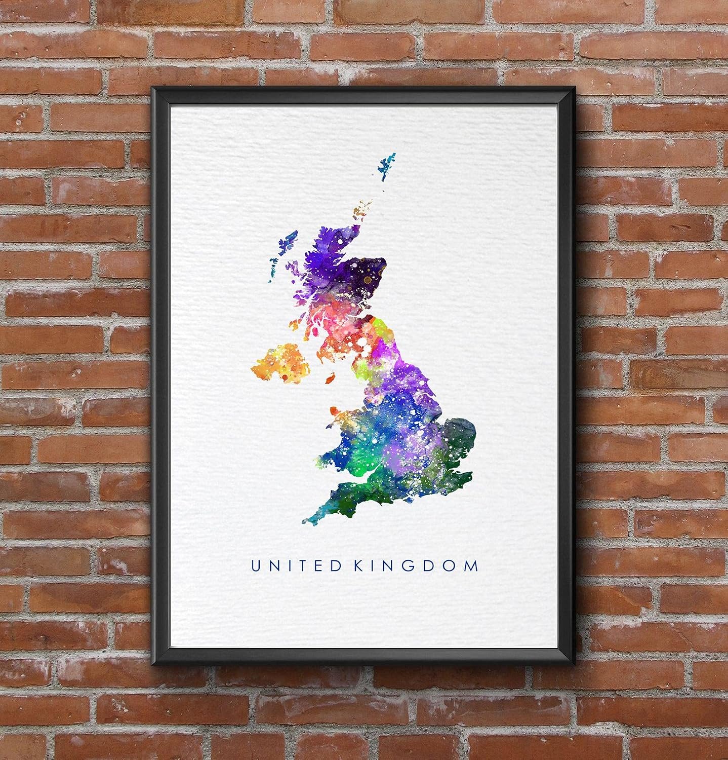 Dignovel Studios 11X14 Unframed United Kingdom Map UK Map Watercolor Art Print Poster Wall Hanging Home Decor Nursery Decor Fine Motivational N220