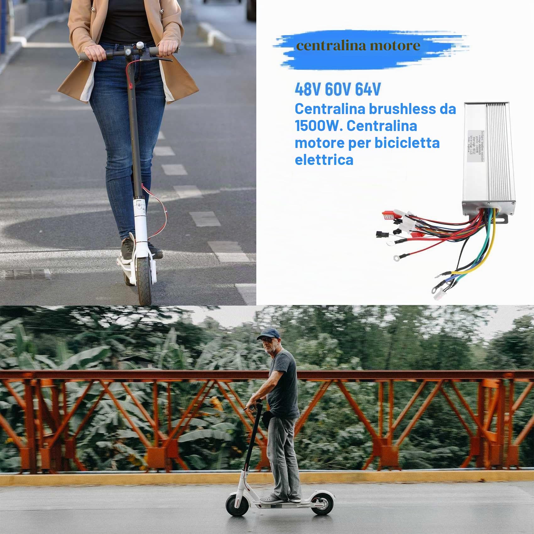 Controller Elettrico da 48 V, 60 V, 64 V, 1500 W, Ufficio, Controller per Moto elettrica